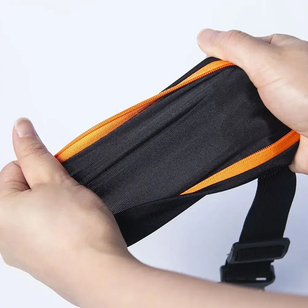 Running Belt Gear: Nylon, Adjustable, Double Pocket, Waterproof Running Waist Belt Bag / Rungear
