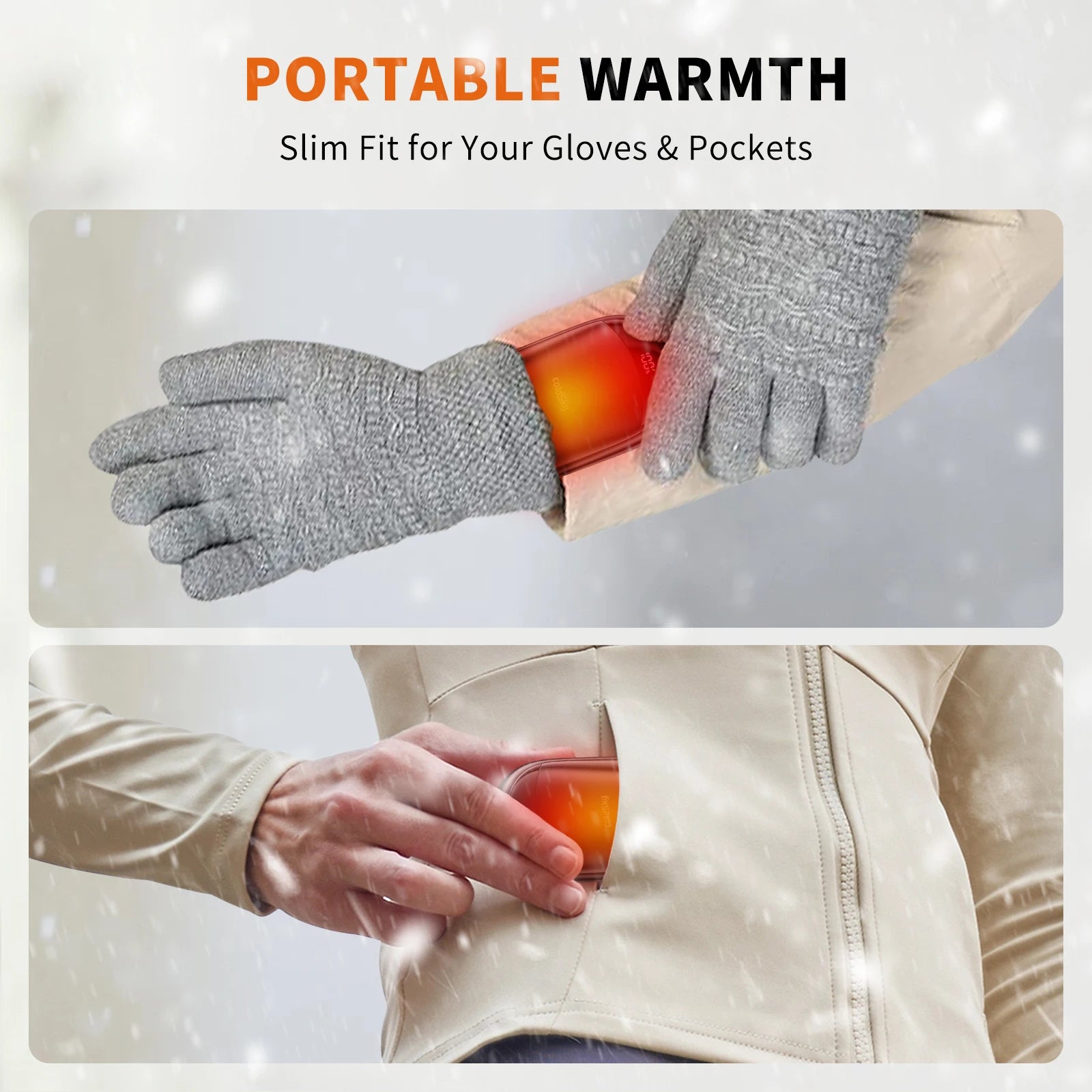 Portable 2-in-1 Rechargeable Magnetic Electric Hand Warmers with Digital Display