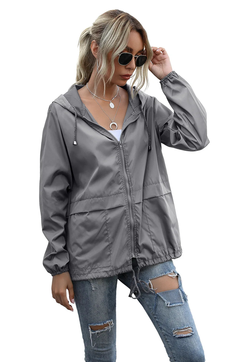 Women's Jackets Apparel: Ultralight, Waterproof, Windproof, Slim Hooded Windbreaker Jacket / Rungear