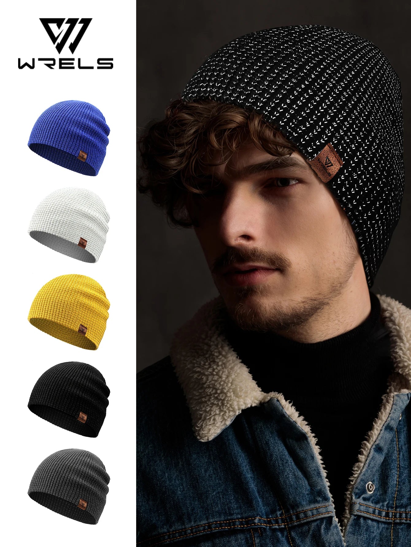 Winter Hat Apparel: WRELS Unisex, Reflective, Windproof, Winter Knitted Ear Protection Beanie / Rungear
