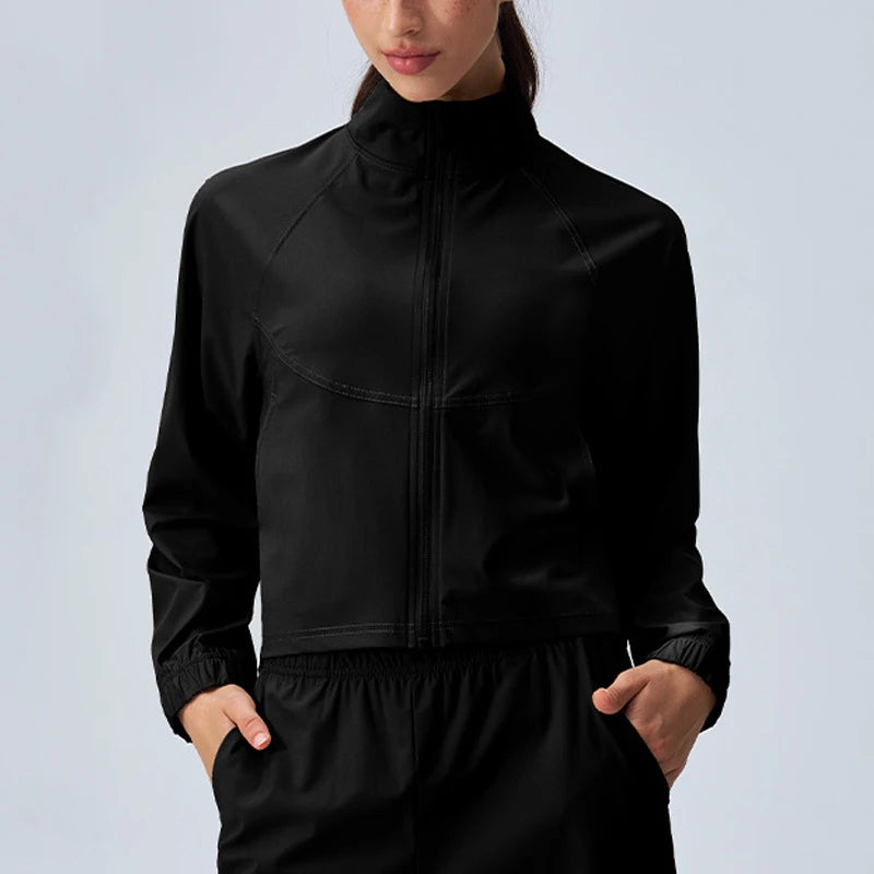 Women's Running Jackets: Long Sleeved, Full Zip, Cropped Workout Jackets UPF 50+ / Rungear