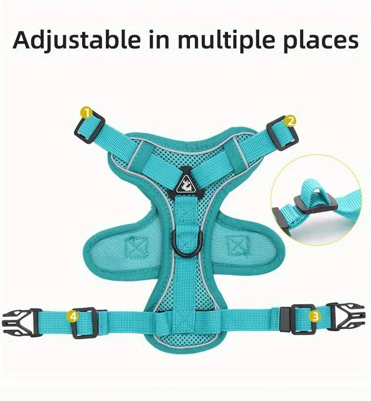 Dog Halter Accessories: Adjustable, Reflective, No Pull Dog Harness Vest and Leash Set for Small Dogs / Rungear