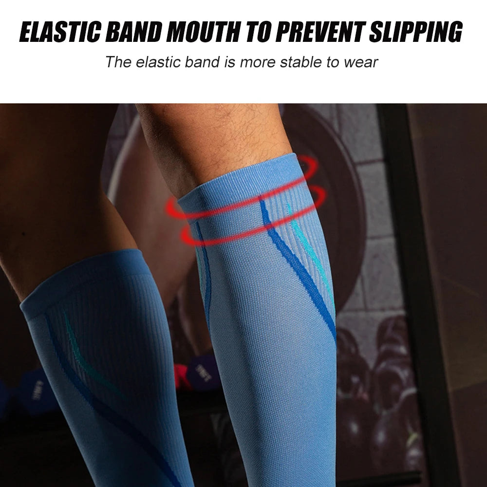 Running Compression Gear: 1Pair Calf Compression Sleeves for Men & Women (20-30mmhg) for Running, Cycling, Shin Splints Support / Rungear