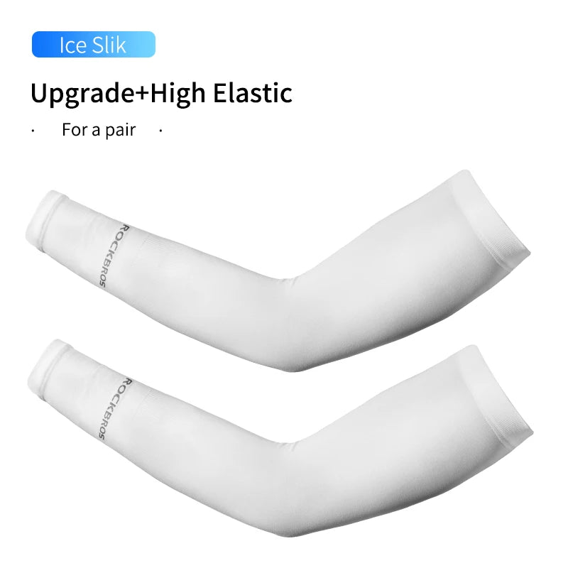 Compression Apparel Gear: ROCKBROS Breathable, Quick-Dry UV Protection Ice Fabric Sports Arm Sleeves / Rungear