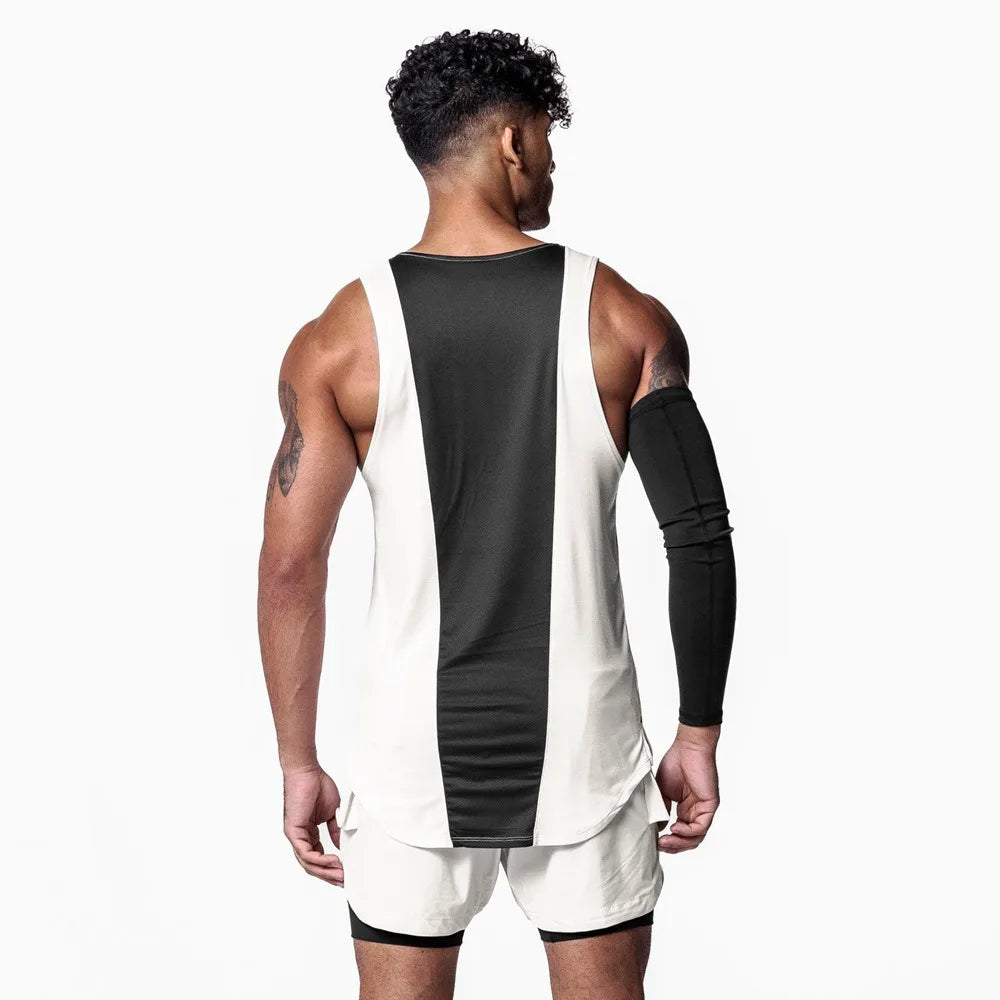 Men's Quick-Dry Apparel: Sleeveless, Breathable Mesh, Quick-Dry Workout Fitness Tank Top Singlet / Rungear