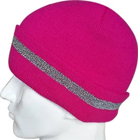 Reflective Hat Gear: High Visibility Safety Beanie, Reflective Knit, Ribbed Warm Winter Hats for Night Running, Hiking, Cycling / Rungear