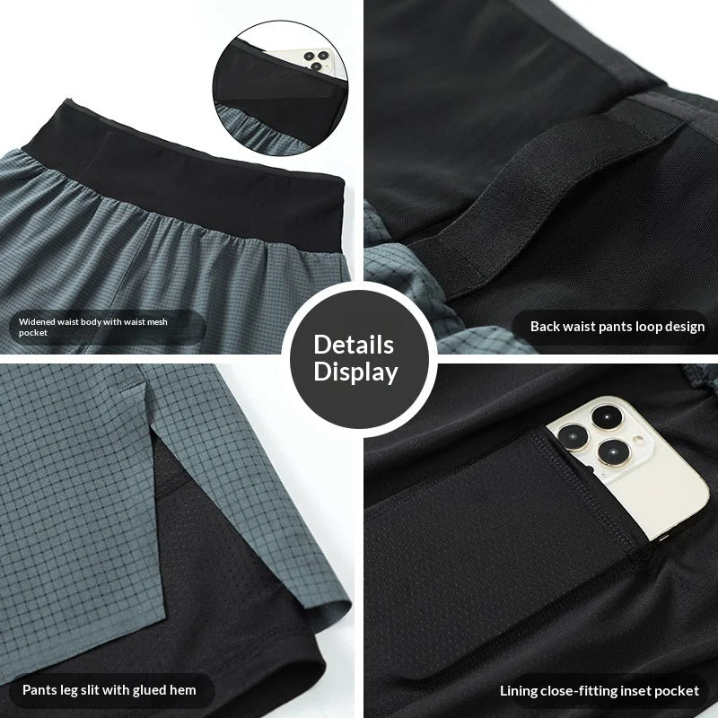 Men's Activewear Shorts: Summer Double Layer, Quick Dry, Breathable Running Sports Shorts / Rungear
