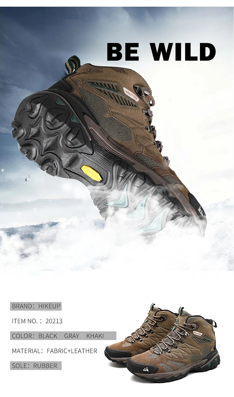 Men's Hiking Shoes: Winter Resistant, Suede, High-Top Hiking Boots / Rungear