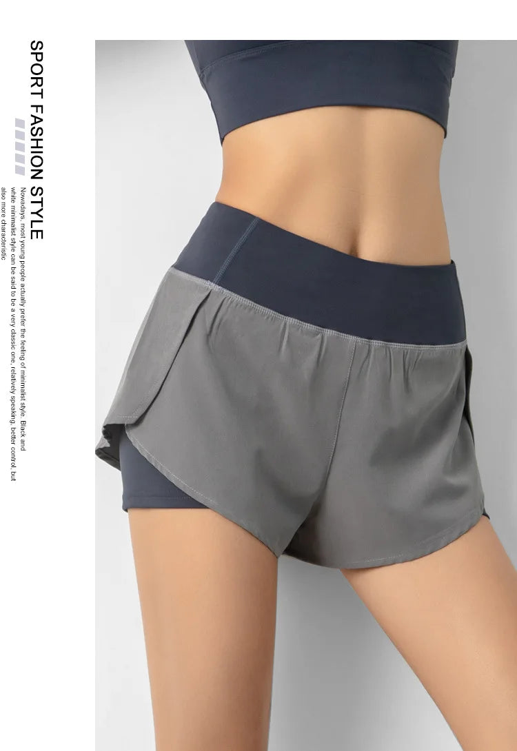 Women's Quick Dry Shorts: Summer, Double-Deck, Breathable Running Fitness Training Shorts / Rungear