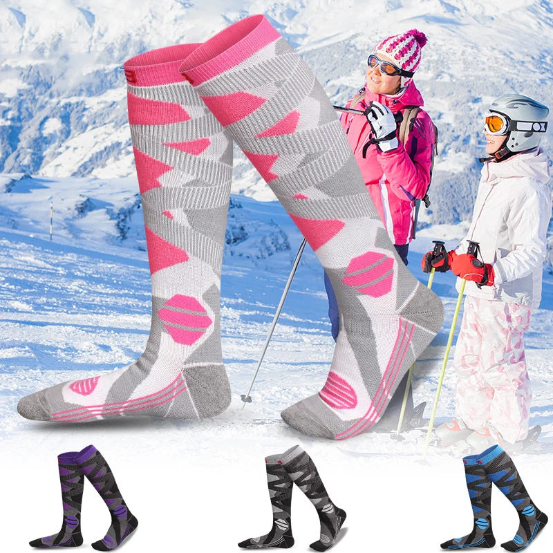 Sock Gear Accessories: GTUBIKE 1 PR Winter Warm, Anti-Slip, Moisture-Wicking, Thickened Compression Thermal Socks / Rungear