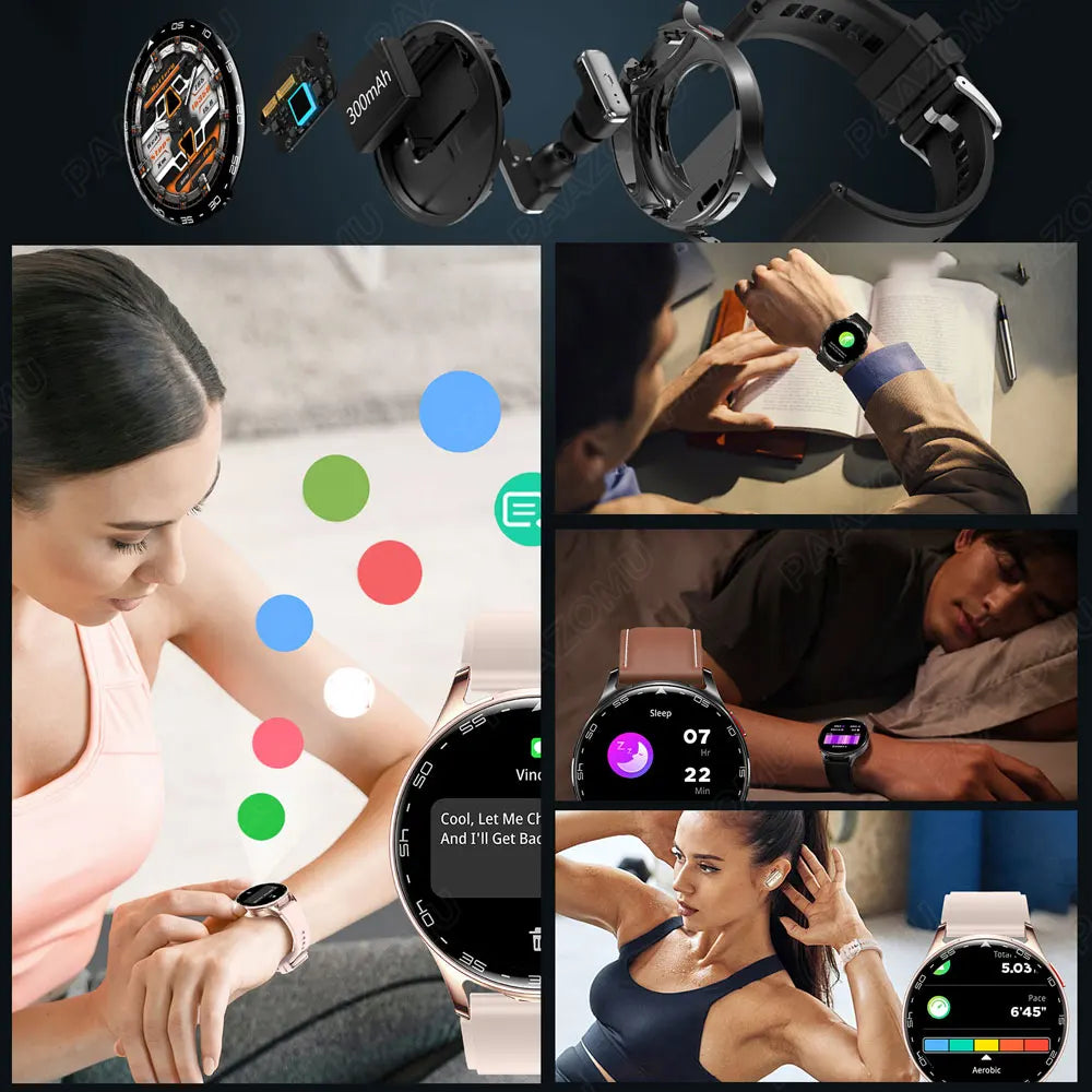 Running Tech Gear: New TWS 2-in-1 Bluetooth Smart Watch With Earphones HIFI 9D For Android iOS / Rungear