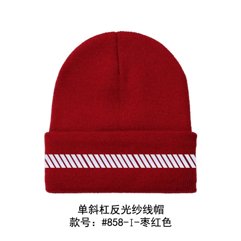 Reflective Hat Gear: High Visibility Safety Beanie, Reflective Knit, Ribbed Warm Winter Hats for Night Running, Hiking, Cycling / Rungear