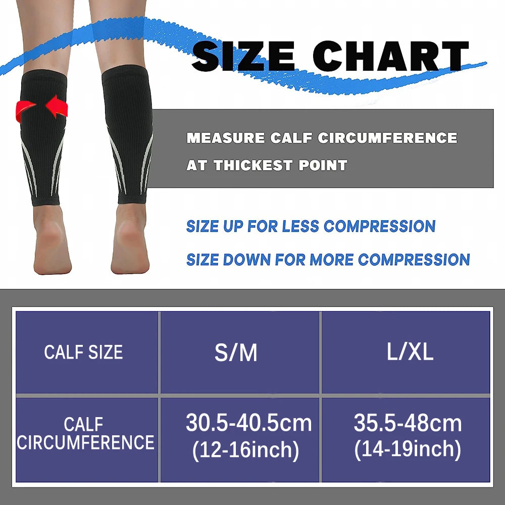 Running Compression Gear: 1Pair Calf Compression Sleeves for Men & Women (20-30mmhg) for Running, Cycling, Shin Splints Support / Rungear