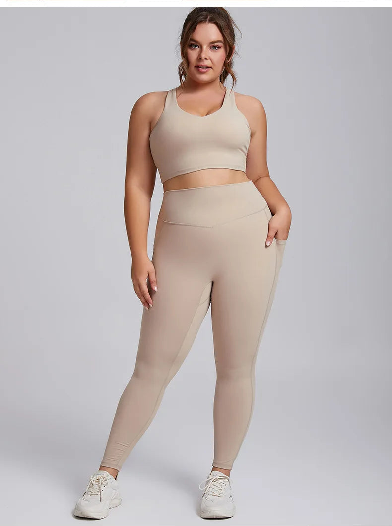 Women's Activewear Sets: 1/2PC Plus Size, Super Stretch Sports Bra Gym Leggings Fitness Suit S-3XL / Rungear