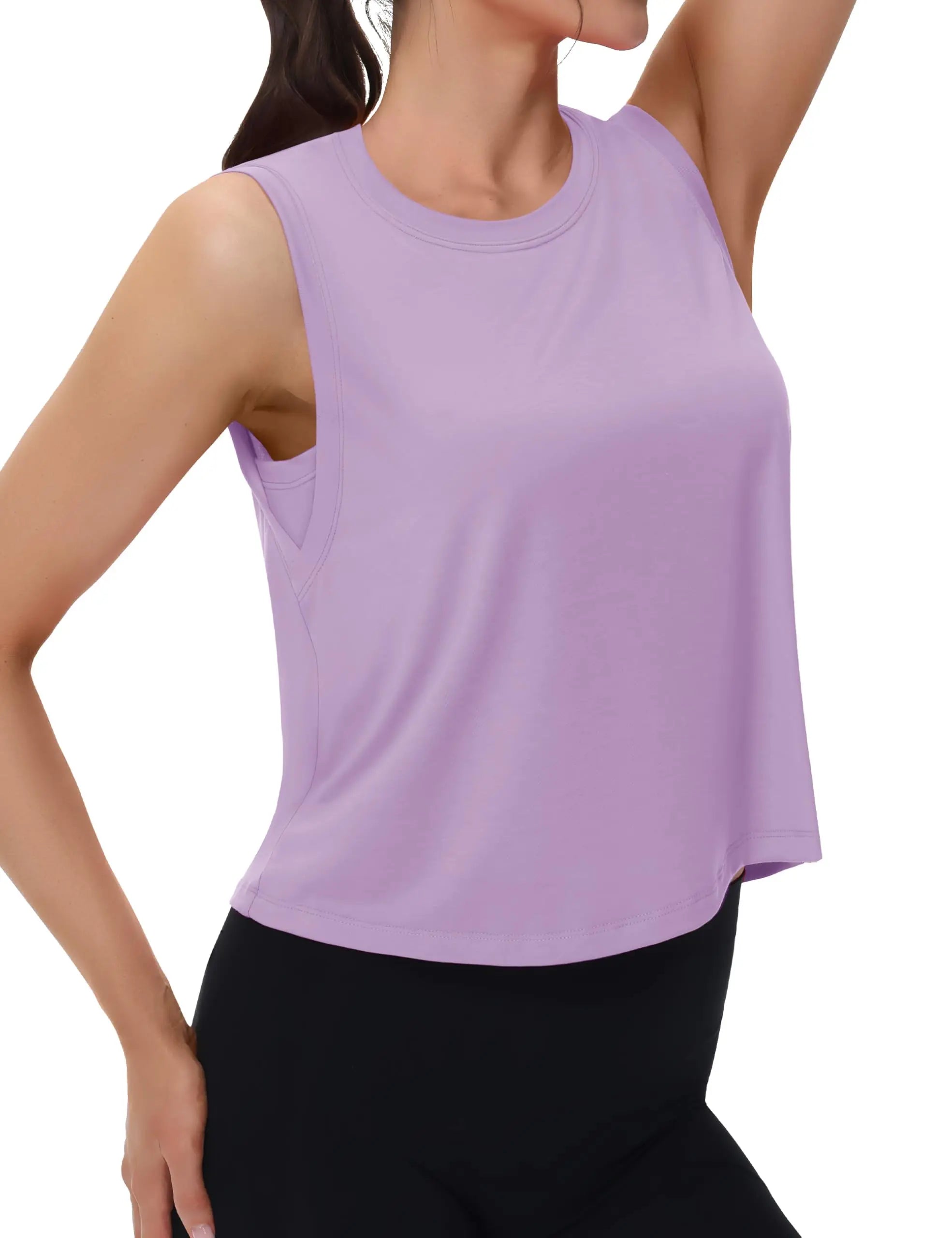 Women's Moisture-Wicking Clothing: TACVASEN Sleeveless, Loose Fit, Crew-Neck, Workout Crop Tank Tops / Rungear