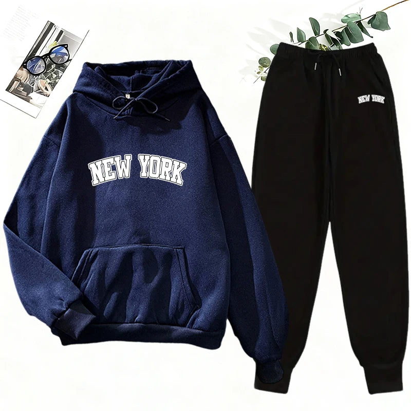 Women's Winter Apparel: Hooded Sweatshirt and Jogger Pants Casual Matching Set Outfit / Rungear