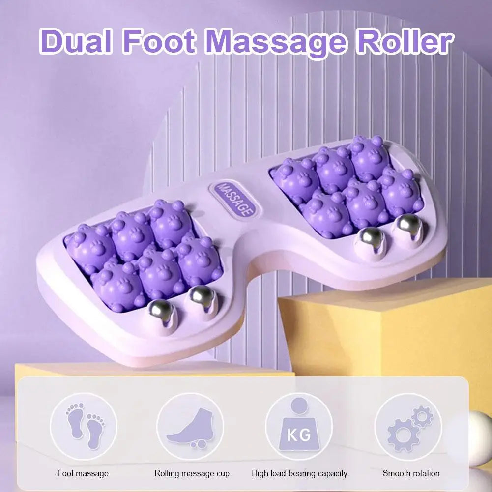 Dual Foot Massage Bead Roller Massager Acupoint Stimulation Tool Home Foot Therapy For Tired Feet Relaxation