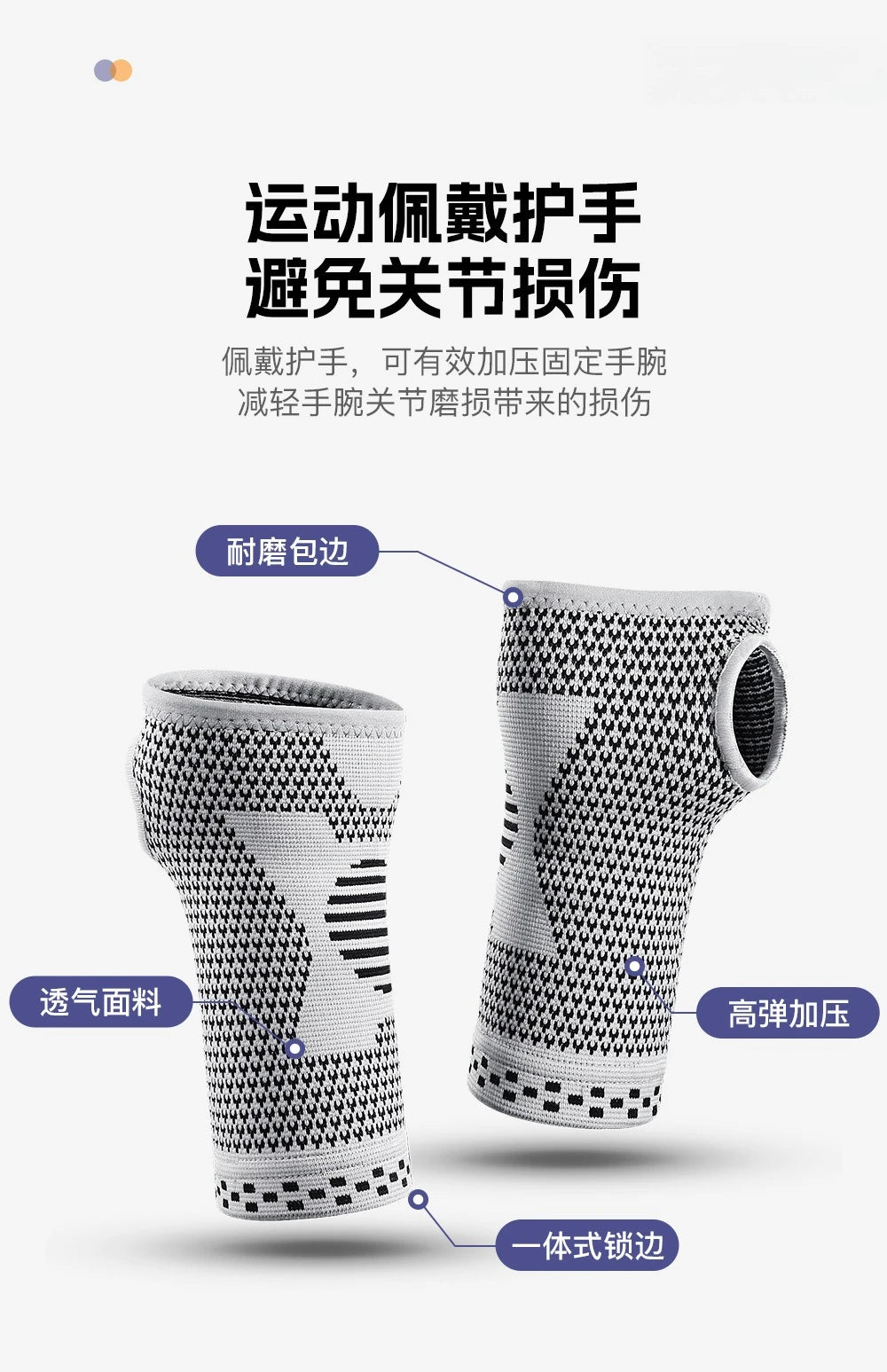 Running Recovery Accessories: Non-Slip, Sweat Absorbent, Compression Sleeve Wristband Protector For Palm Support / Rungear