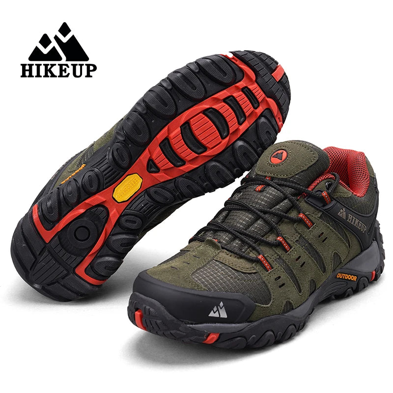 Hiking Shoe Gear: HIKEUP Men's Suede Leather, Wear-Resistant Hiking, Walking, Hunting Outdoor Shoes / Rungear