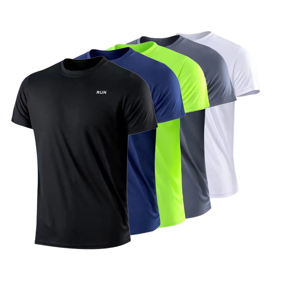 Men's Moisture Wicking Lightweight Quick Dry Round Neck Short Sleeve Gym Running Exercise Sports T-Shirt