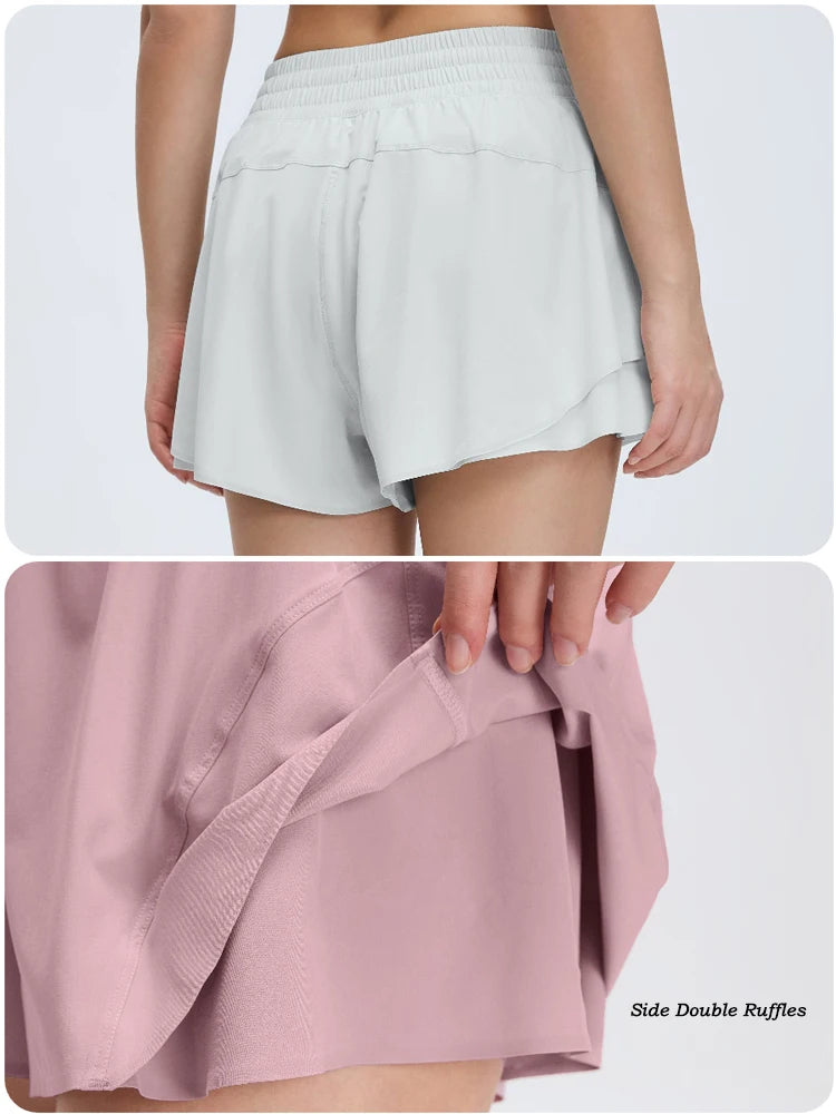 Women's High-Waisted 2-in-1 Athletic Shorts with Pocket