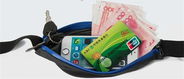 Running Belt Gear: Nylon, Adjustable, Double Pocket, Waterproof Running Waist Belt Bag / Rungear