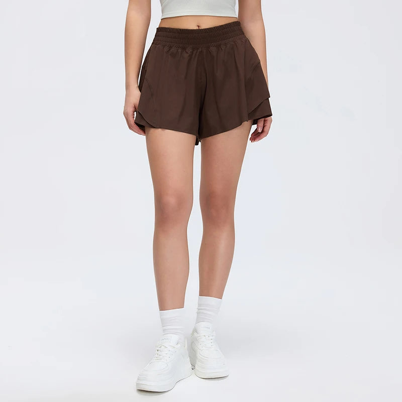 Women's 2-in-1 High-Waist Quick-Dry Running Shorts