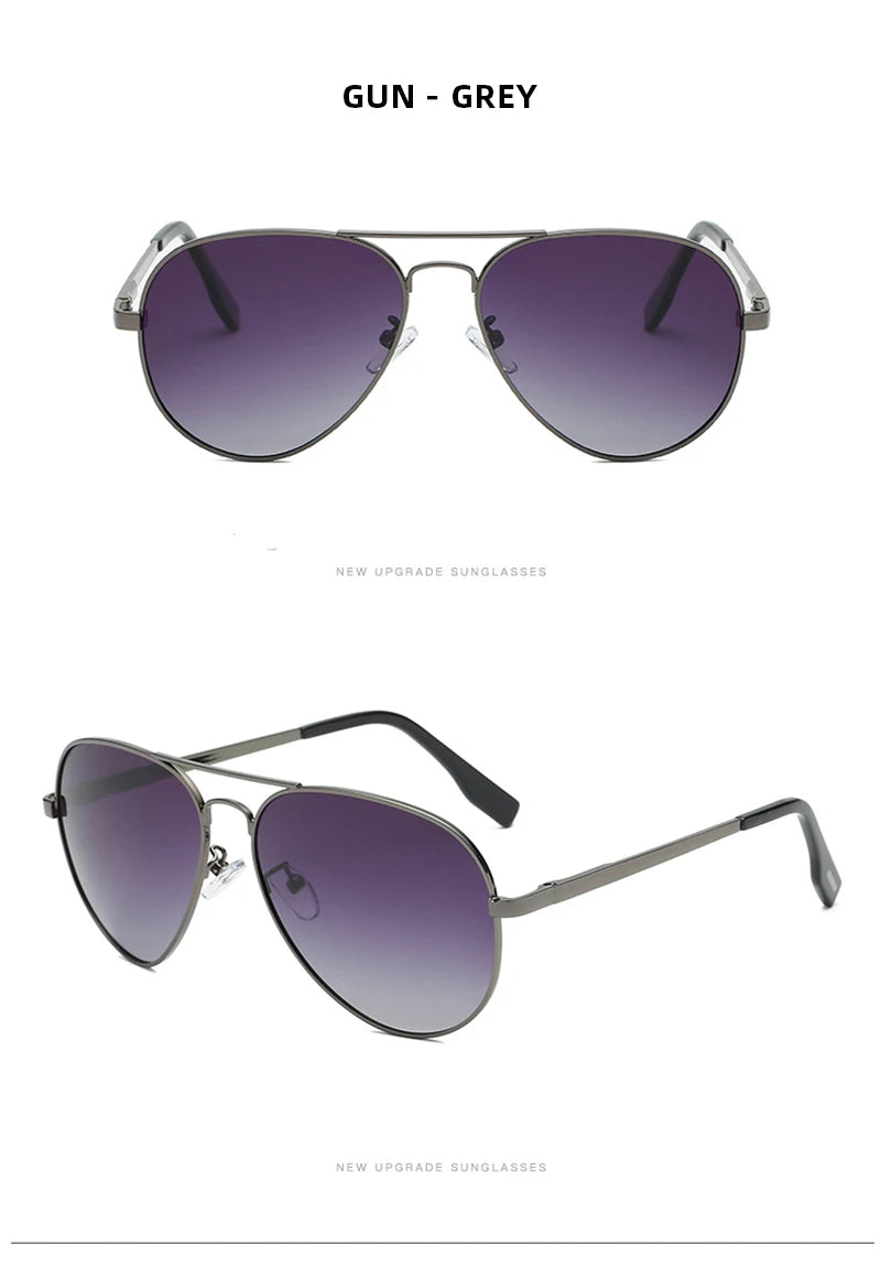 Men's Sunglasses Gear: Classic, Polarized Metal Black Aviation Sunglasses UV400 / Rungear
