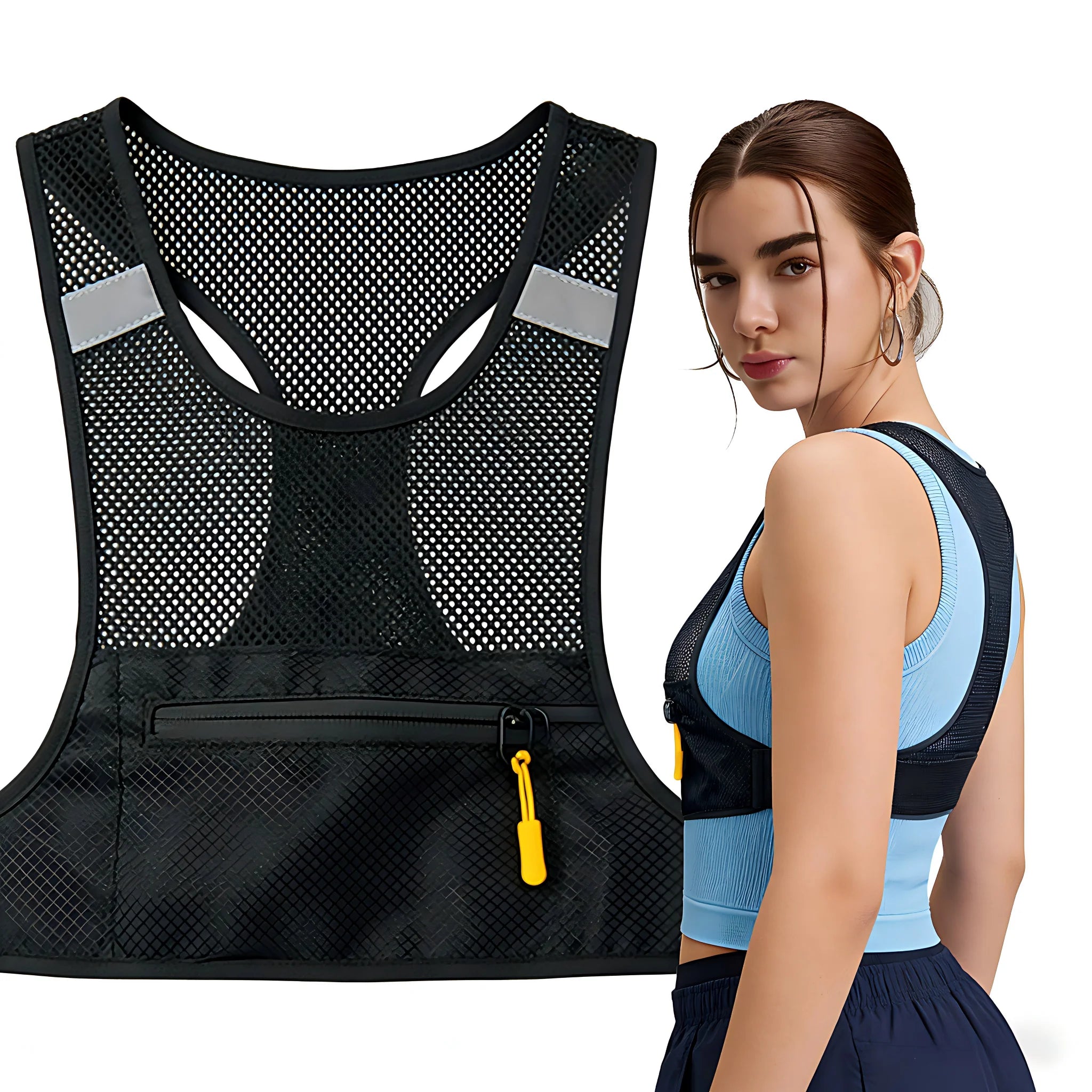 Marathon Running Gear: Reflective, Breathable, Lightweight Running, Hiking Chest Bag Fits 6.7" Phone / Rungear