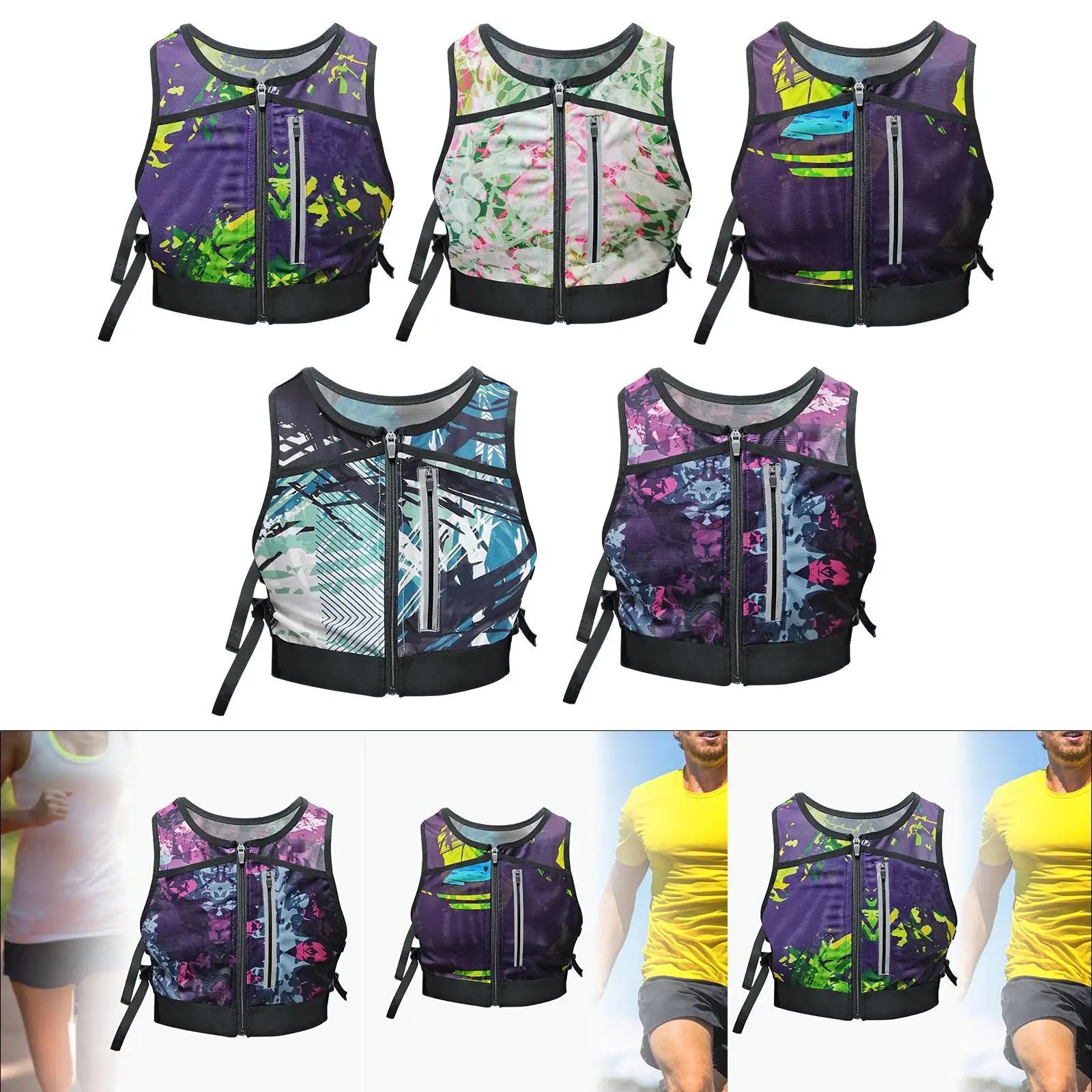 Running Reflective Gear: Breathable, Neoprene Chest Pack with Multi Pockets for Jogging, Hiking, Racing / Rungear