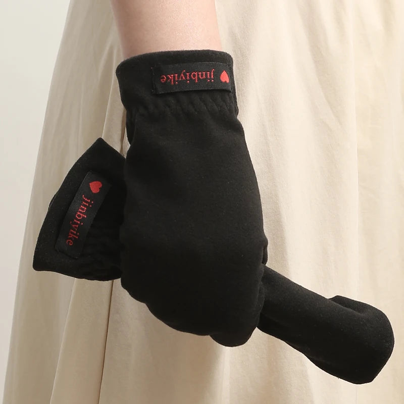 Running Winter Gear: Unisex, Warm, Windproof, Elasticated, Half-Round Mittens for Outdoor Sports / Rungear