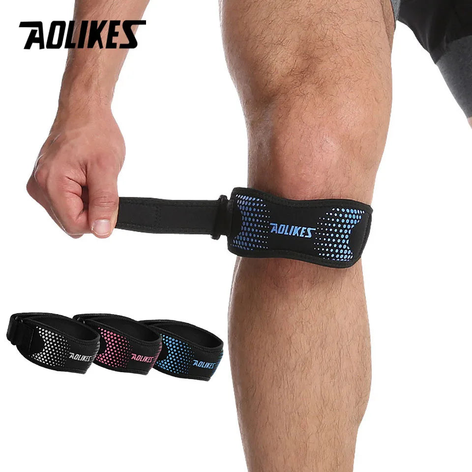 AOLIKES Adjustable Knee Brace – Patella Stabilizer for Pain Relief & Sports Support