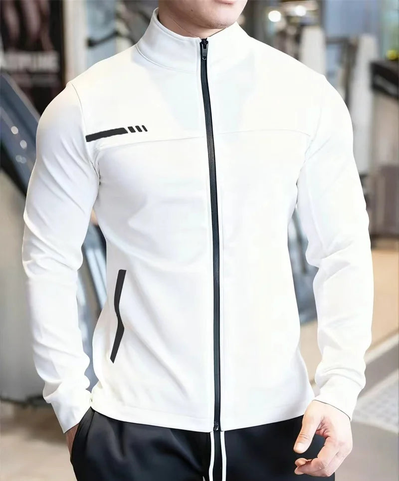 Men's Jackets Apparel: Quality Fitness Outdoor Training Sweatshirt Sports Jacket With Zipper / Rungear