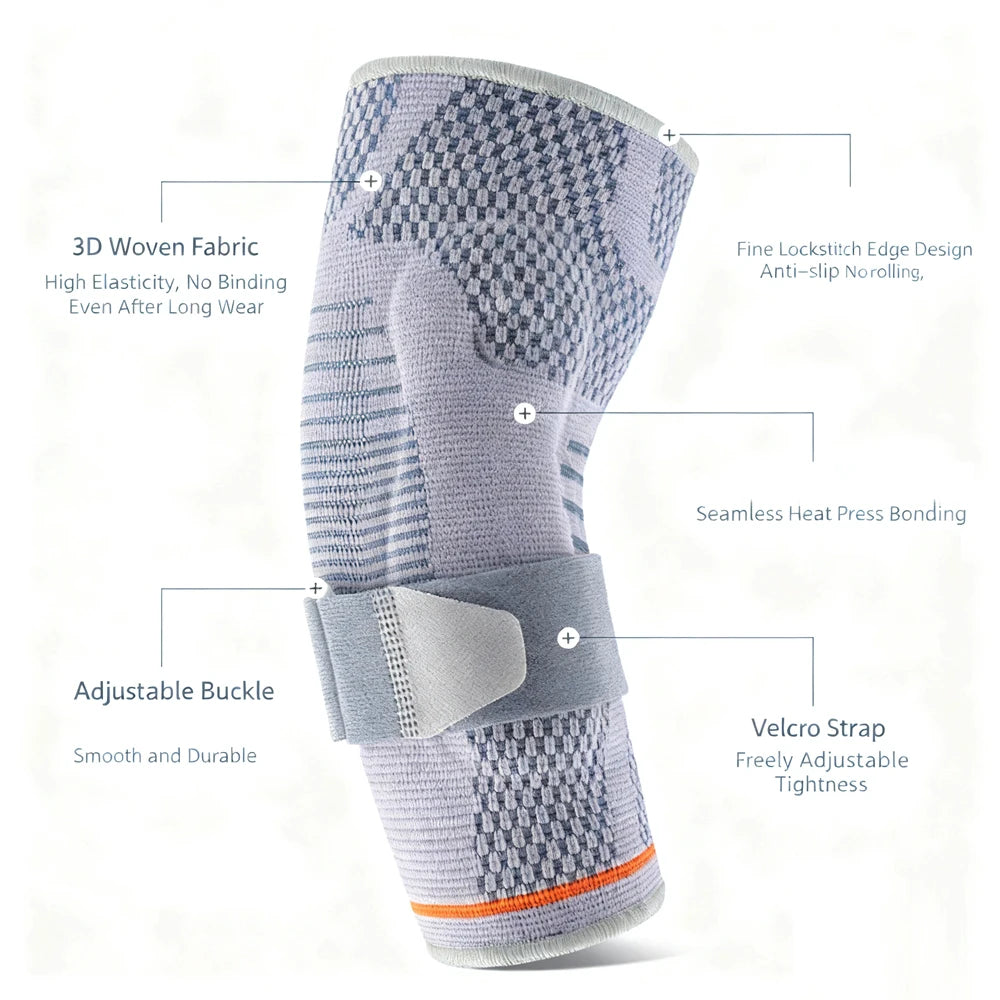 Running Compression Gear: Adjustable Arm Support with Gel Pad, Compression Sleeve with Strap / Rungear