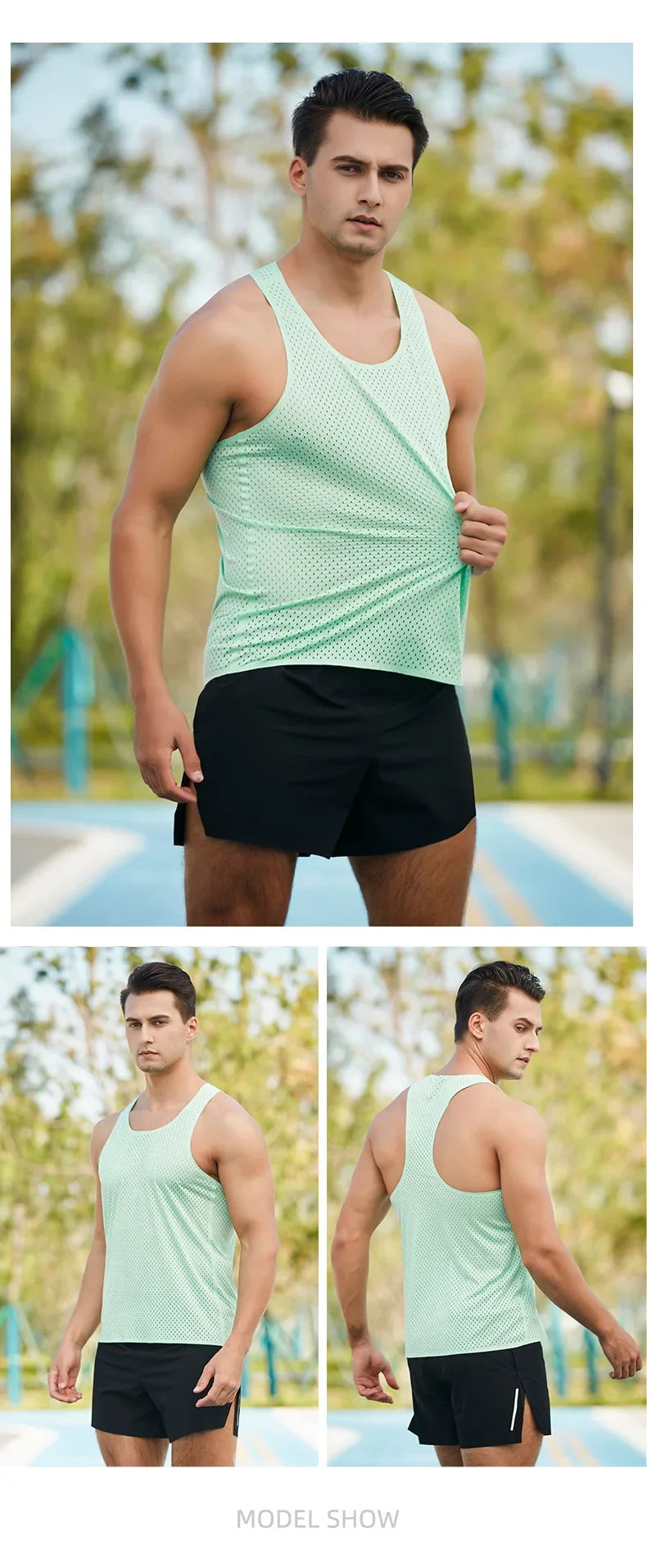 Men's Running Marathon Apparel: Summer, Sleeveless Marathon Long Distance Running, Quick-Dry, Breathable Mesh Sports Top / Rungear