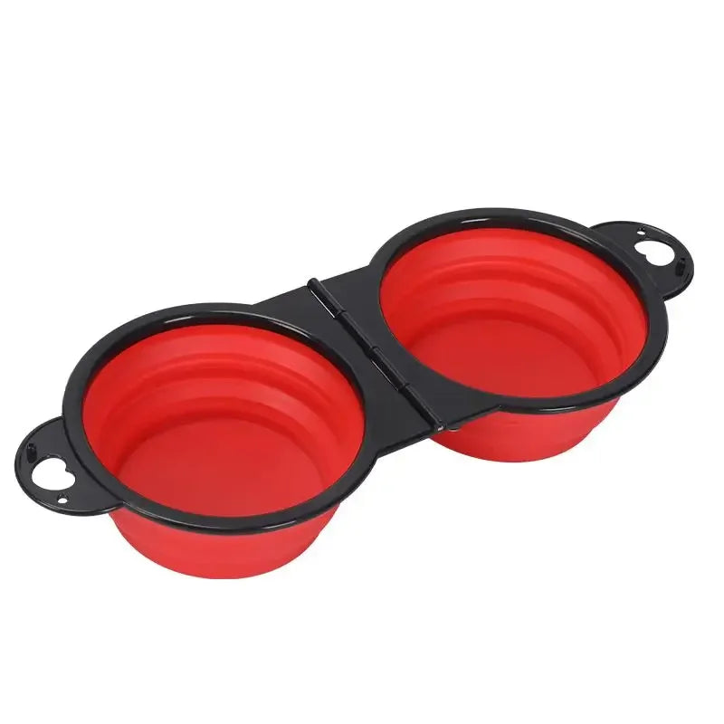 2-in-1 Foldable Portable Outdoor Travel Dual Food And Water Bowl