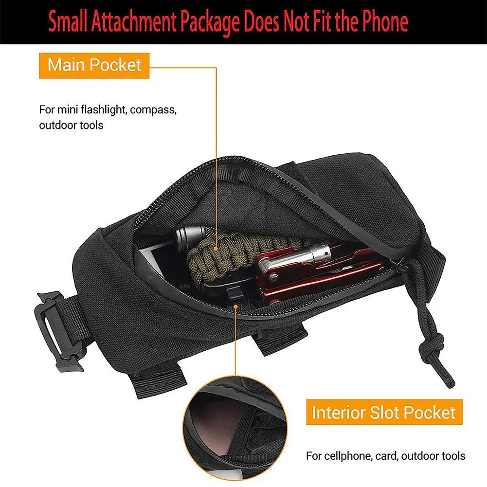 Backpack Strap Bag Phone Holder For Accessories Organizer EDC Tool Waist Pouch