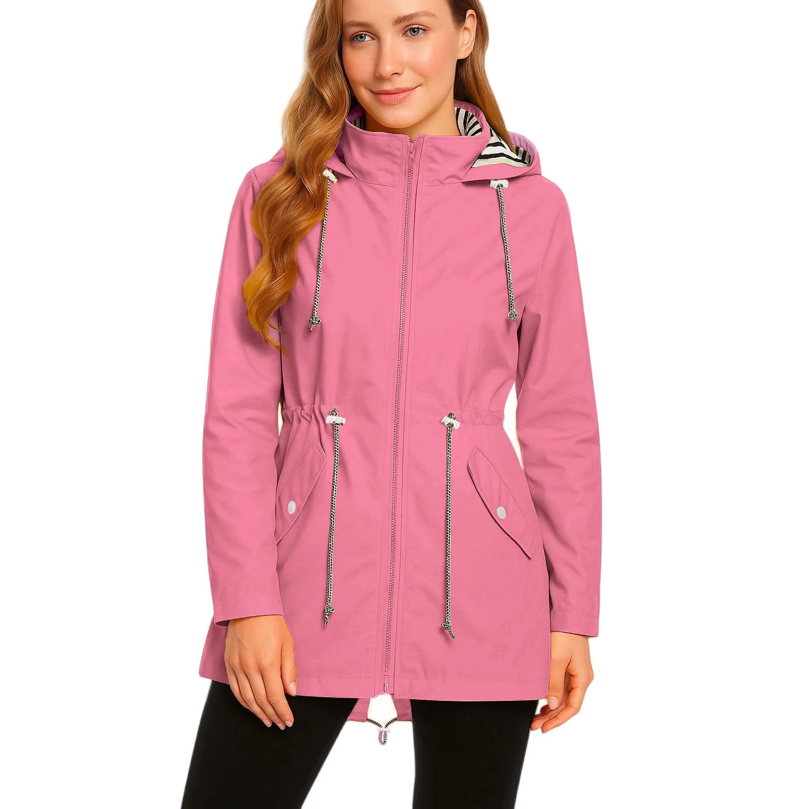Women's Lightweight Jackets: Long, Waterproof, Outdoor Rain Coat Jacket / Rungear