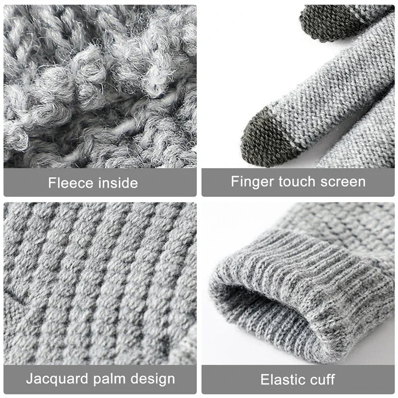 Safety Gear Accessories: WRELS Unisex, Classic Knit, Full Finger Stretch, Warm Winter Touch Screen Gloves for Running, Hiking, Outdoor Sports / Rungear