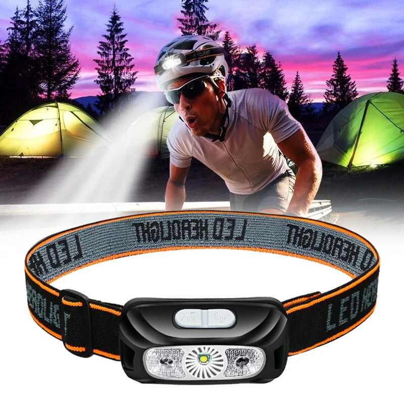 Running Equipment NZ: Mini USB Rechargeable Powerful Sensor Headlamp COB LED Head Light Torch Front Lantern / Rungear