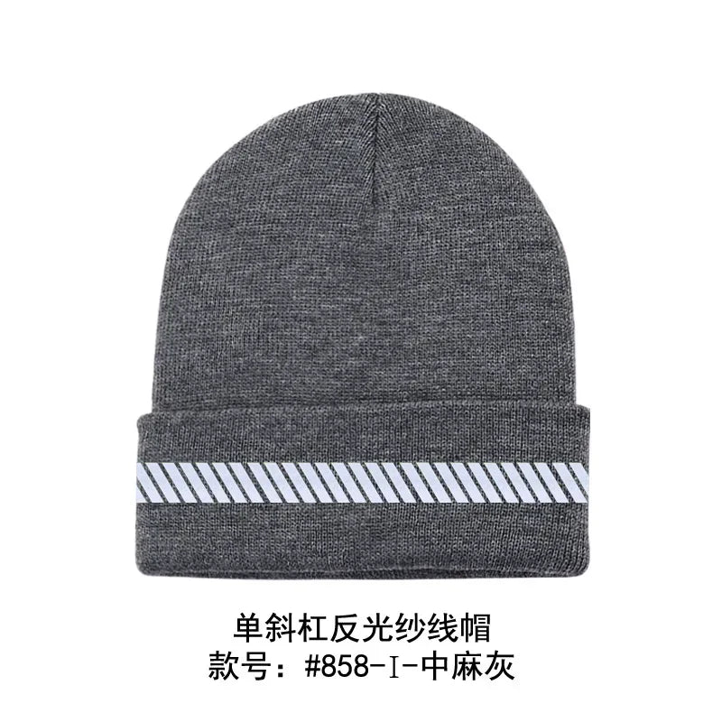 Reflective Hat Gear: High Visibility Safety Beanie, Reflective Knit, Ribbed Warm Winter Hats for Night Running, Hiking, Cycling / Rungear