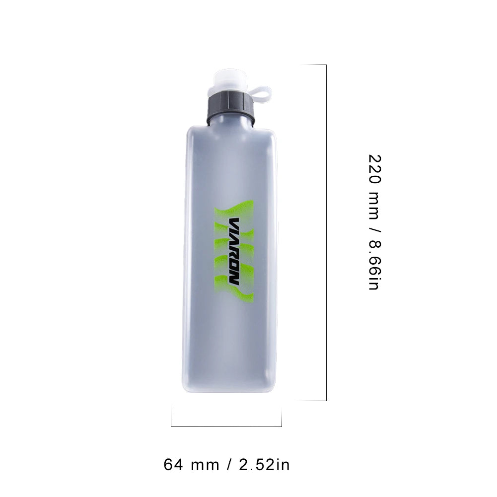 400ml Portable Water Bottle, Flat Kettle Style with Dust Cover for Hiking, Marathon, Running, Walking and Other Outdoor Sports