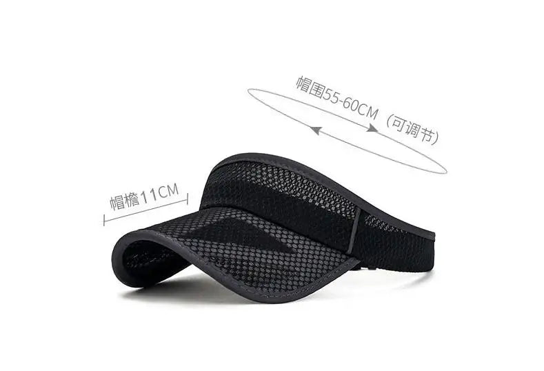 Unisex Summer Adjustable UV Protection Sports Sun Hat Visor with Mesh Brim