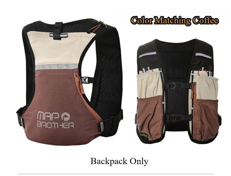 Marathon Vest Gear: MAP BROTHER B109 Breathable, Lightweight, Trail Running, Marathon Hydration Vest Backpack / Rungear