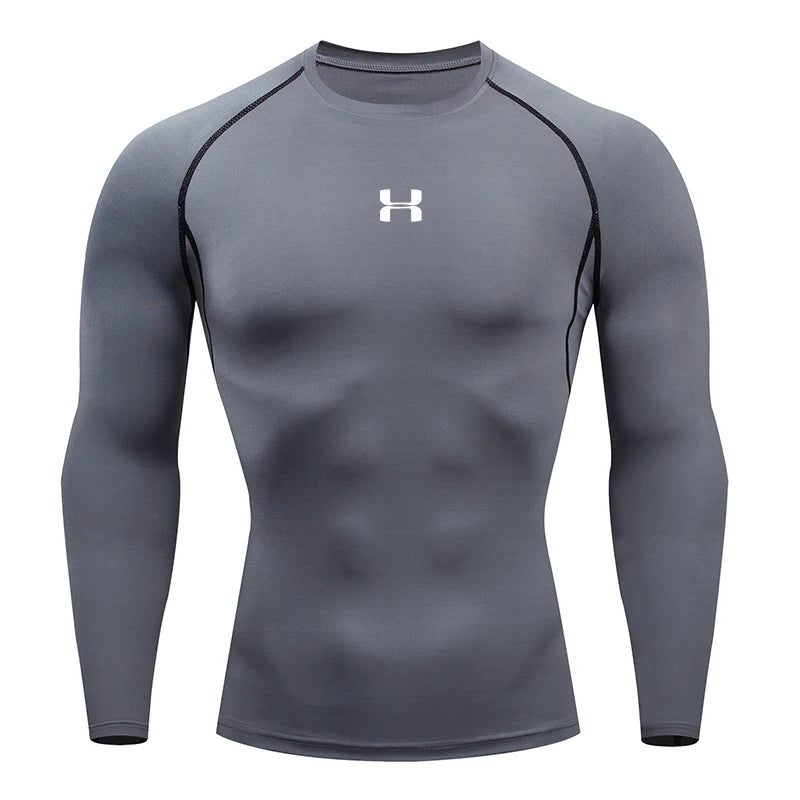 Men's Compression Apparel: Long Sleeved, Compression, Jogging Athletic Fitness Sports T-Shirt / Rungear