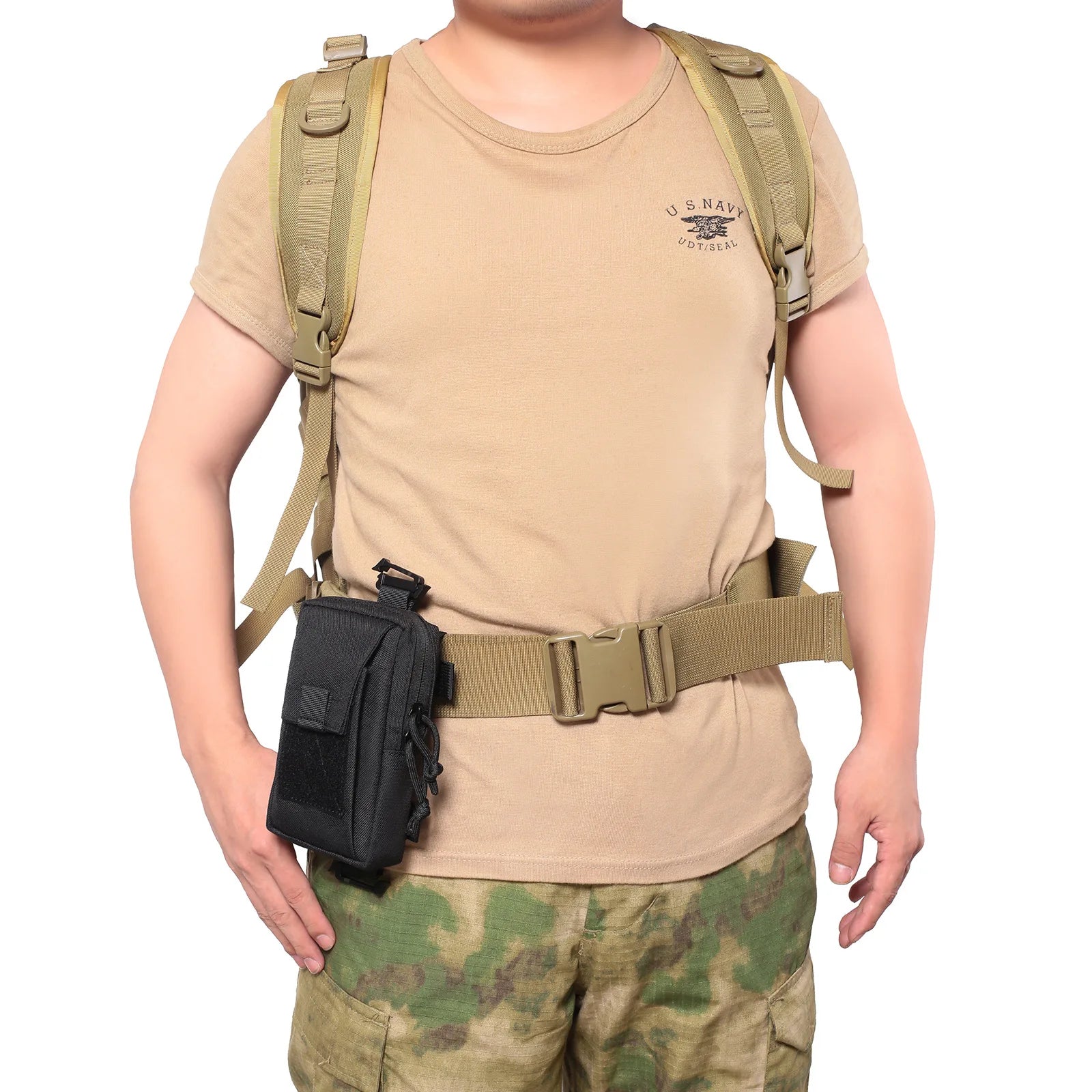 Trail Gear Accessories: Molle Backpack Strap Phone Holder Bag, for Outdoor Sports, Running, Hiking / Rungear