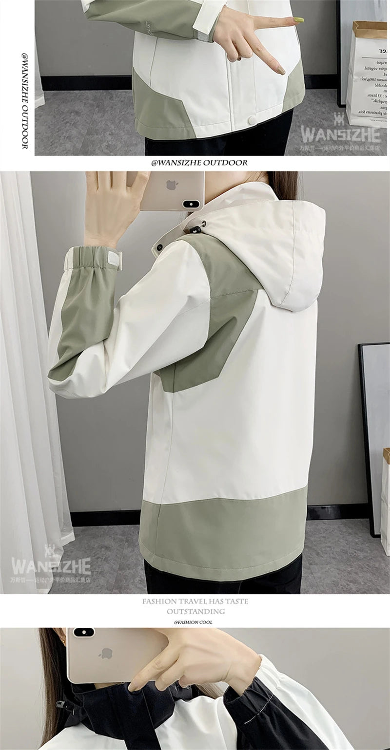 Women's Jacket Apparel: Waterproof, Windproof, Single-layer, Long Sleeved Hooded Jacket with Zipper / Rungear
