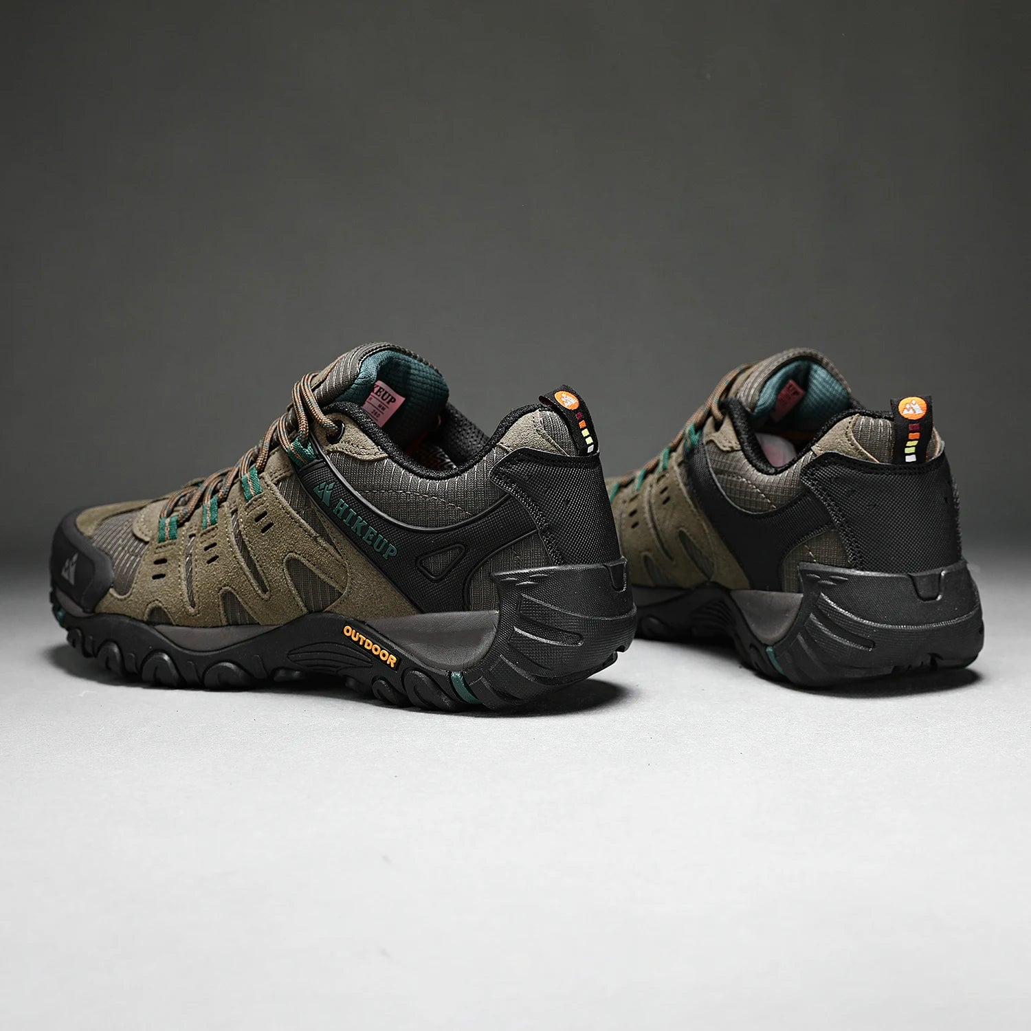 Hiking Shoe Gear: HIKEUP Men's Suede Leather, Wear-Resistant Hiking, Walking, Hunting Outdoor Shoes / Rungear