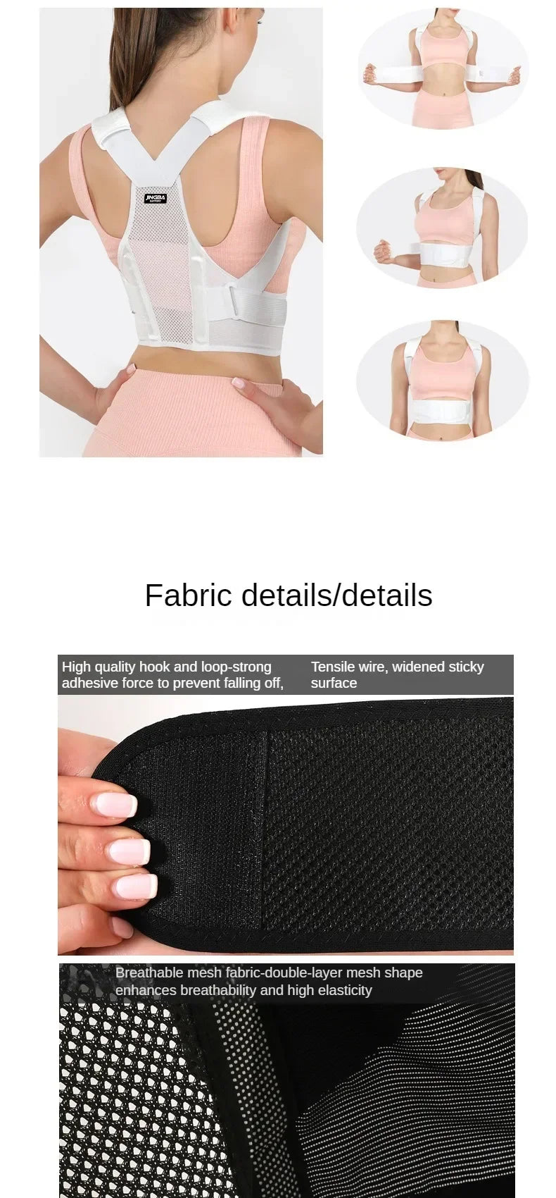 Breathable Fully Adjustable Upper Spine Support Back Brace With Straps Spine For Men And Women