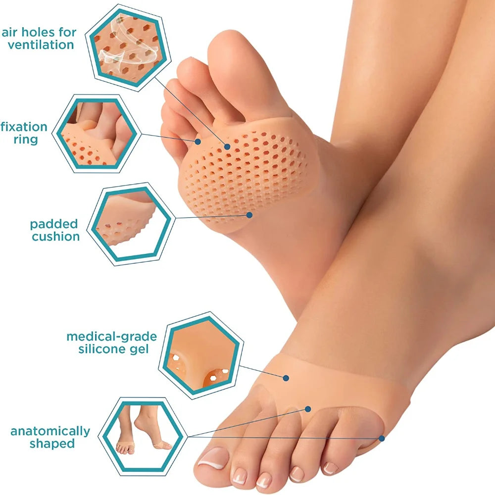 Foot Recovery Accessories: Metatarsal Pads Forefoot Pads, Anti Slip Shock Resistance Pressure Reduction Thickened Foot Protectors / Rungear